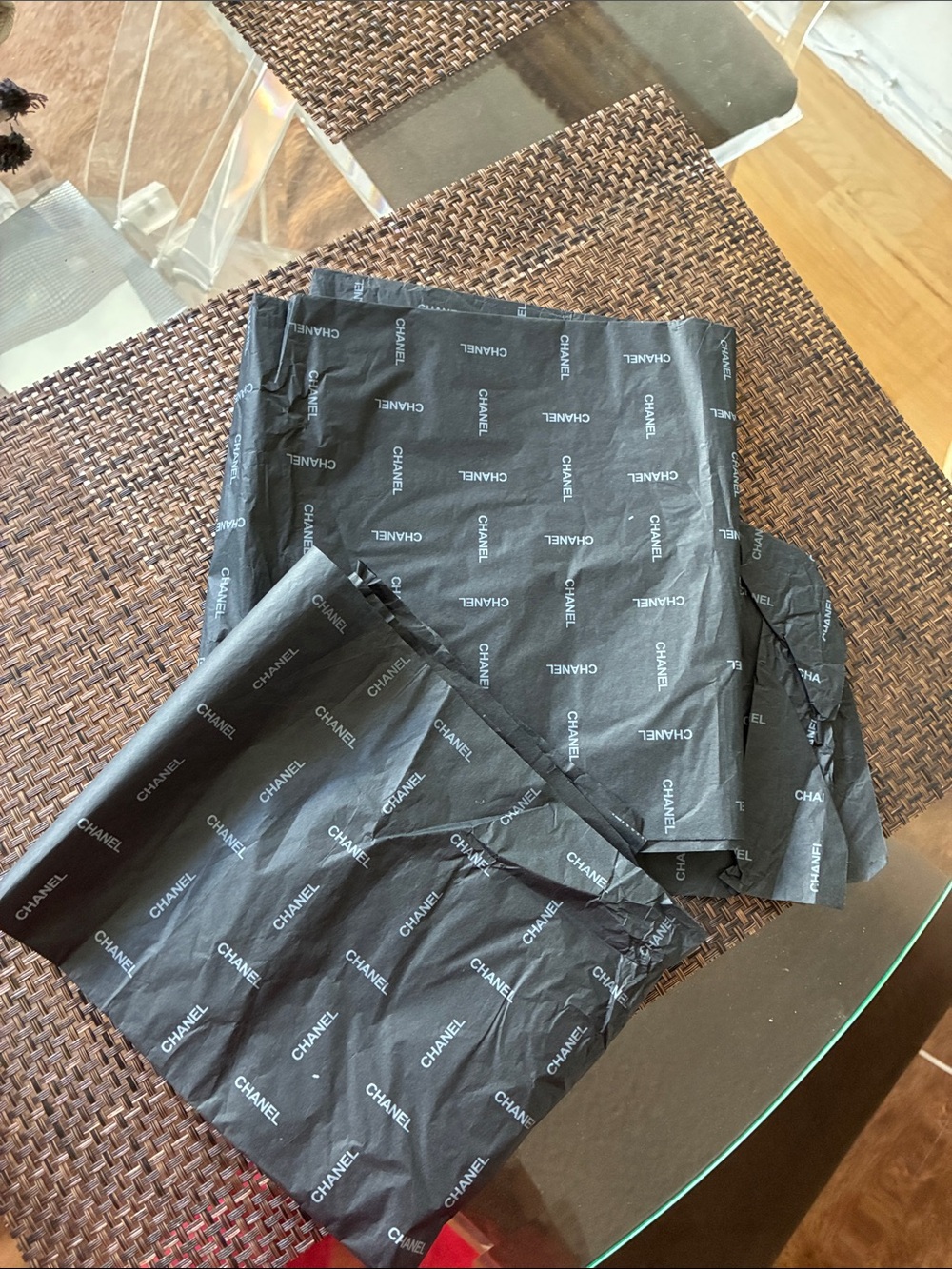 Chanel tissue paper for gift wrapping